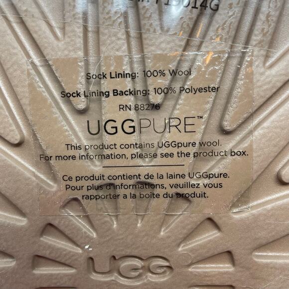 UGG Size 7 Shiny Classic Mini Zip Cancer Awareness Chestnut Boots NEW IN BOX - Picture 10 of 16